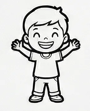 a drawing of a boy with his arms up 1.webp